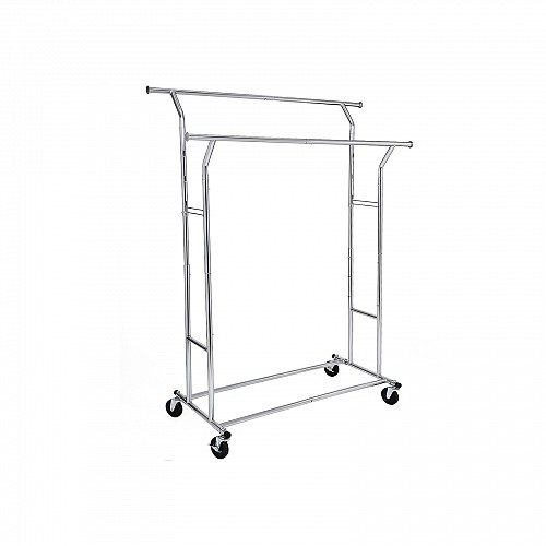 Songmics Τροχήλατη -Βαρέως Τύπου Μεταλλική Κρεμάστρα Ρούχων με Ρόδες 129x55x148cm HSR12S