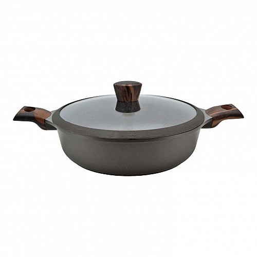 ΚΑΤΣΑΡΟΛΑ ΡΗΧΗ ΑΛΟΥΜΙΝΙΟΥ ΜΕ ΕΠΙΣΤΡΩΣΗ ΑΠΟ ΠΕΤΡΑ 28εκ. ΚΑΙ ΓΥΑΛΙΝΟ ΚΑΠΑΚΙ ΜΕ ΣΙΛΙΚΟΝΗ ANKOR