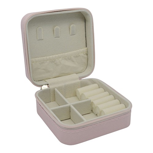 ΜΠΙΖΟΥΤΙΕΡΑ ΑΠΟ ΔΕΡΜΑΤΙΝΗ ΣΕ ΡΟΖ ΧΡΩΜΑ ΜΕ ΒΕΛΟΥΔΙΝΗ ΕΠΕΝΔΥΣΗ 10x10x5εκ. ANKOR