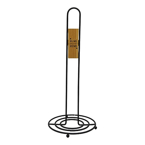 ΒΑΣΗ ΧΑΡΤΙΟΥ ΚΟΥΖΙΝΑΣ ΜΕΤΑΛΛΙΚΗ ΣΕ ΜΑΥΡΟ ΜΑΤ ΧΡΩΜΑ ΜΕ ΞΥΛΙΝΗ ΔΙΑΚΟΣΜΗΣΗ 13x13x32εκ.ANKOR