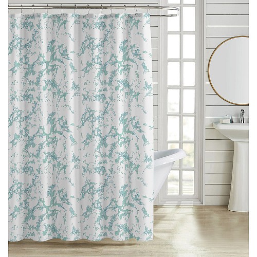 ΚΟΥΡΤΙΝΑ ΜΠΑΝΙΟΥ ΠΟΛΥΕΣΤΕΡΙΚΗ 180x200εκ 90gsm ΜΕ 12 ΚΡΙΚΟΥΣ ΕΦΕ ΜΑΡΜΑΡΟ ΣΕ ΤΥΡΚΟΥΑΖ ΧΡΩΜΑ ANKOR