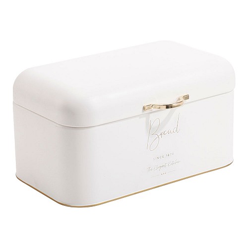 ΨΩΜΙΕΡΑ ΜΕΤΑΛΛΙΚΗ ΛΕΥΚΗ ΜΕ ΧΡΥΣΕΣ ΛΕΠΤΟΜΕΡΕΙΕΣ Bread 30x18x16εκ. ANKOR