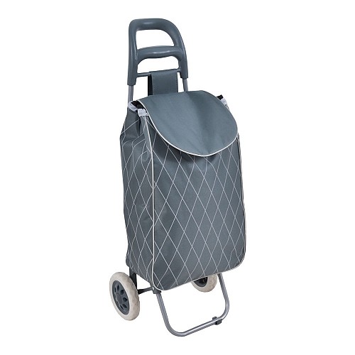 ΚΑΡΟΤΣΙ ΛΑΪΚΗΣ ΜΕΤΑΛΛΙΚΟ ΜΕ ΓΚΡΙ ΣΑΚΟ ΚΑΙ ΓΕΩΜΕΤΡΙΚΟ ΣΧΕΔΙΟ 35x27x94εκ. ANKOR  852246