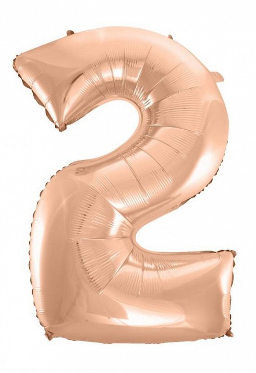 Number Rose Gold Number 2 foil balloon 92 cm