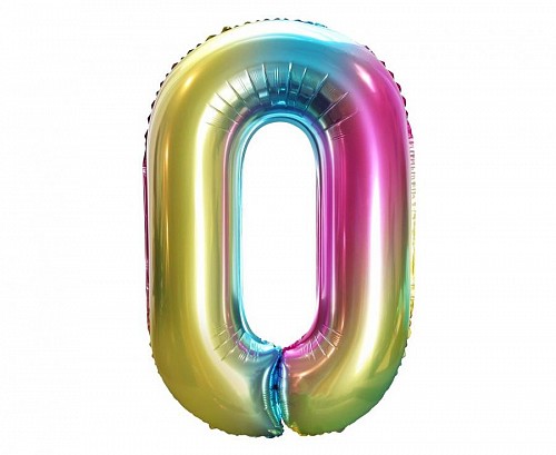 Number Rainbow Rainbow Number 0 Foil Balloon 85 cm