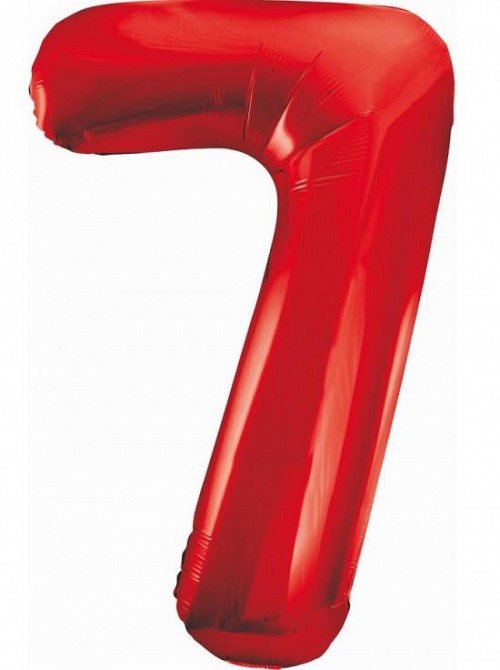 Number Red Red Number 7 Foil Balloon 85 cm