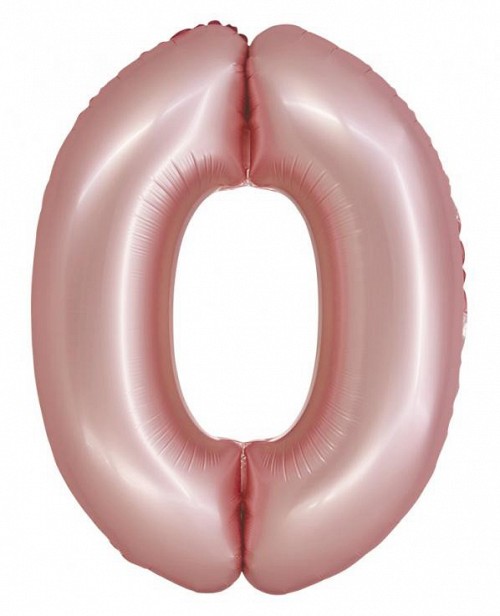 Number Light Pink Mat Pink Number 0 Foil Balloon 76 cm