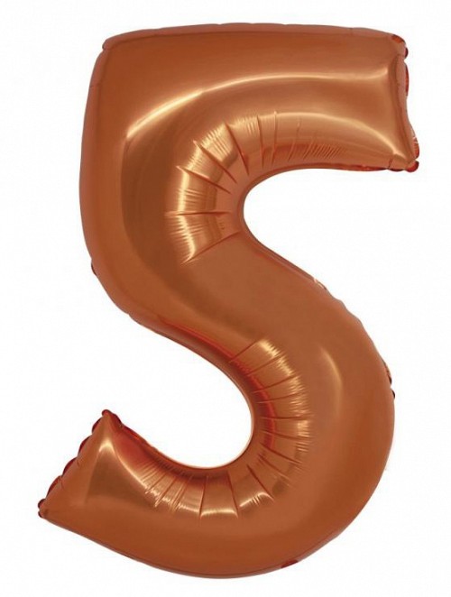 Number Copper Copper Number 5 Foil Balloon 76 cm