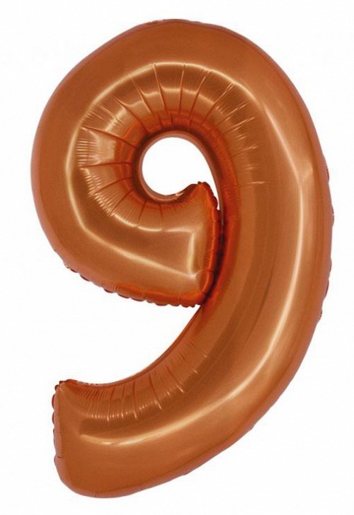 Number Copper Copper Number 9 Foil Balloon 76 cm