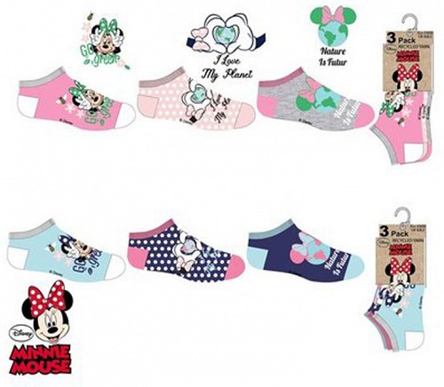 Disney Minnie  kids' no-show socks 23-34