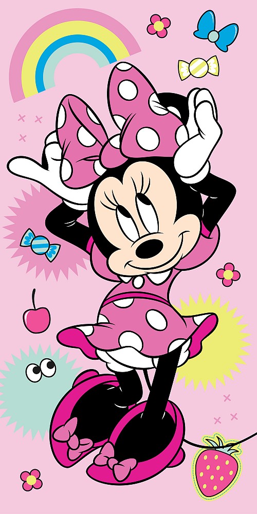 Disney Minnie  Rainbow bath towel, beach towel 70x140cm