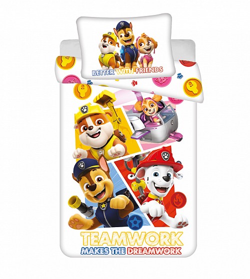 Paw Patrol Teamwork children's bedding cover 100×135cm, 40×60 cm
