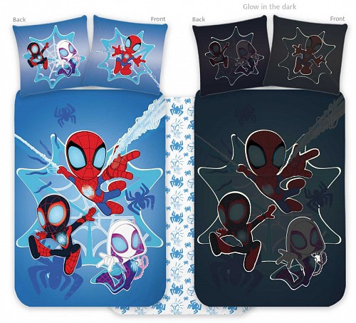 Spiderman Spidey glow-in-the-dark kid, nursery bedding set 100x135cm, 40x60cm