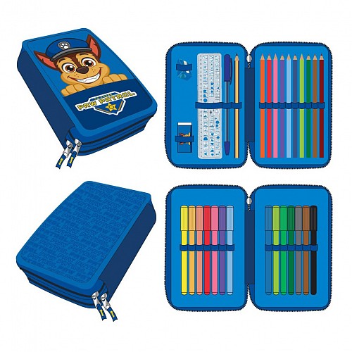 Paw Patrol Chase filled two-tier pencil case