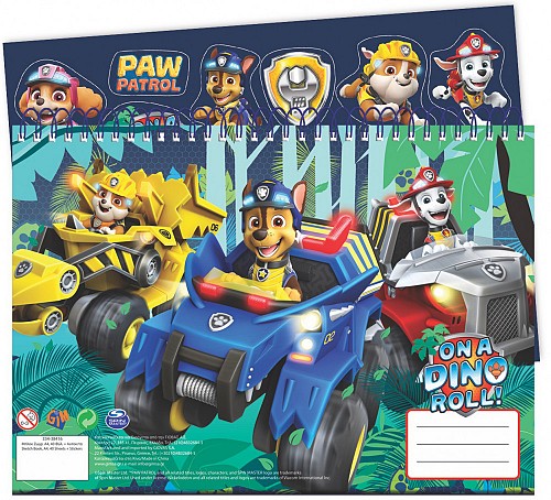 Paw Patrol Dino Rescue A/4 spiral sketchbook 40 sheets with sticker