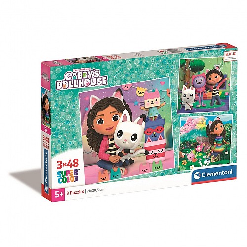 Gabby's Dollhouse Playland 3x48 pieces puzzle Clementoni CMC25295