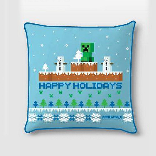 Minecraft Happy Holidays Christmas Pillowcase 40x40 cm Velvet