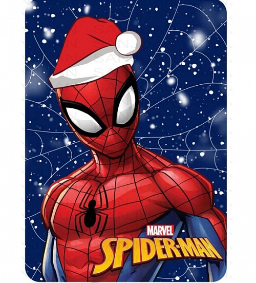 Spiderman Snowing Christmas fleece blanket 100x140cm