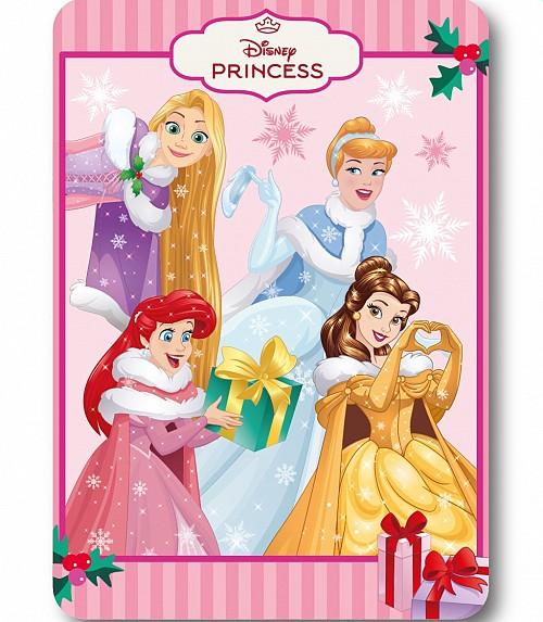 Disney Princess Festive Fairy Christmas Fleece Blanket 100x140cm