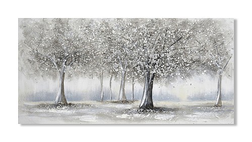 Πίνακας Σε Καμβά  δέντρα με ασημένια φύλλα 60x120x3εκ.