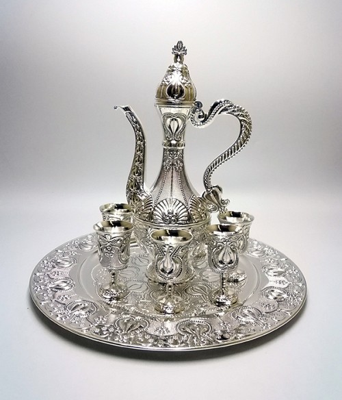 Επάργυρα Ποτήρια Λικέρ Με Κανατάκι Και Δίσκο Σετ 8τεμ 101HQ22436