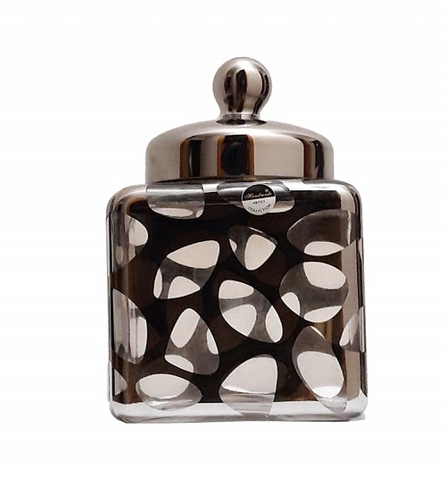 Βάζο Γυάλινο Διακοσμητικό Με Καπάκι