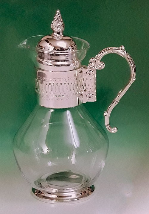 Κανάτα Γυάλινη Επάργυρη