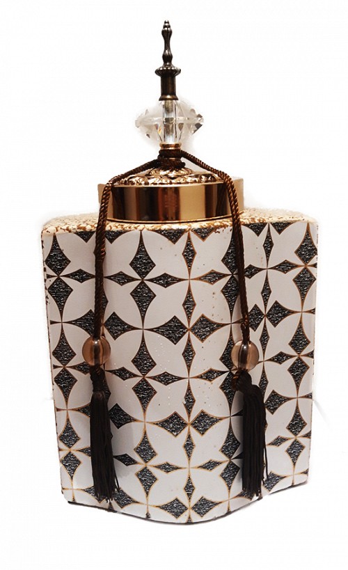 Βάζο Τζαρ Κεραμικό Με Καπάκι/Φούντα WD27-02-18055