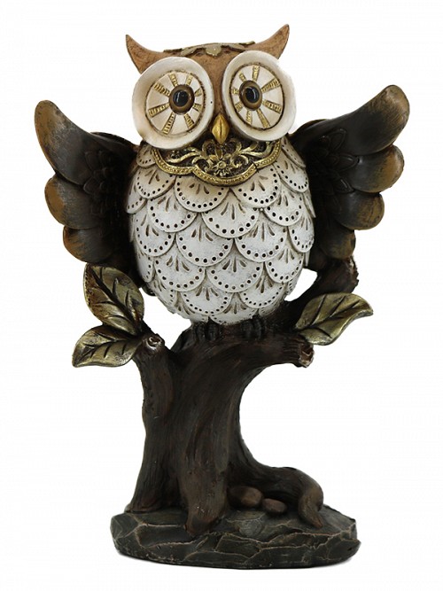 Διακοσμητική Κουκουβάγια Polyresin Σε Κλαδί 14x7.5x19.5εκ