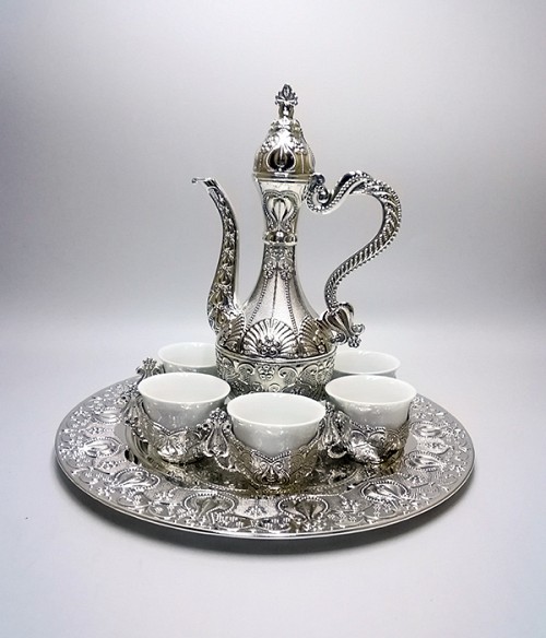 Επάργυρα Ποτήρια Λικέρ Με Κανατάκι Και Δίσκο Σετ 8τεμ 101HQ23229