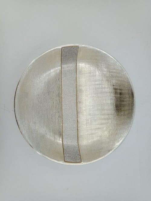 Διακοσμητικό Σαμπανιζέ Κεραμικό Στρογγυλό Κουπ Με Στρας 35x35x8cm