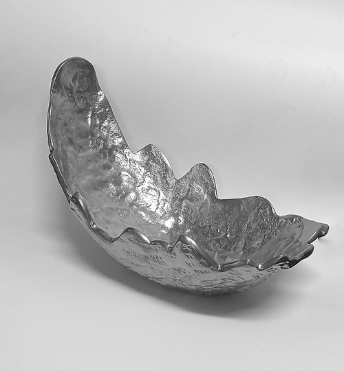 Διακοσμητική Ασημί Φρουτιέρα Μεταλλική 39x19εκ.