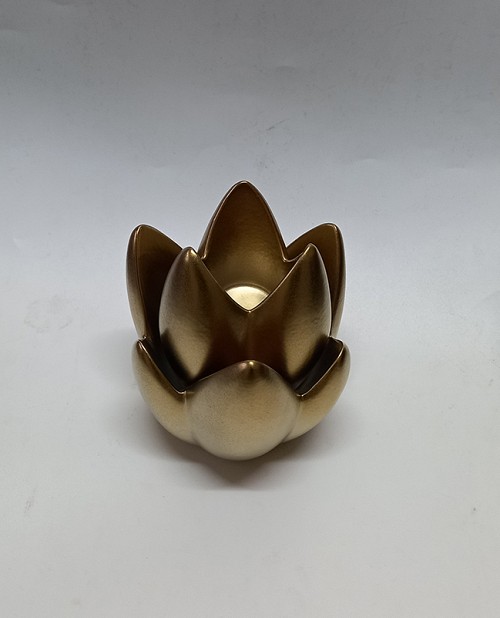 Κεραμικό Διακοσμητικό Χρυσό Νούφαρο  11x11x14.5cm