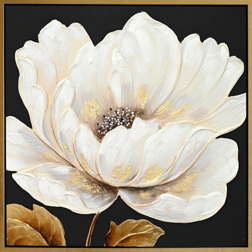 Πίνακας Σε Καμβά Λουλούδι σε Χρυσό Κάδρο 62.5x62.5x2.8cm