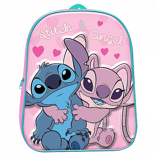 Τσάντα Πλάτης Νηπίου Stitch & Angel 3d 31x26x11cm Stitch
