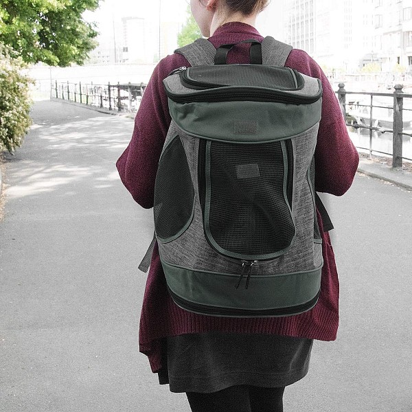 Navaris Σακίδιο Πλάτης για Μεταφορά Σκύλου / Γάτας έως 15kg Γκρι Μ33xΠ28xΥ43εκ. 51299.02