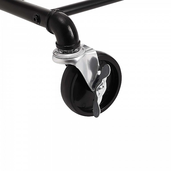 SONGMICS Βαρέως Τύπου Μεταλλική Κρεμάστρα Ρούχων με Ρόδες Μαύρη 100x40x163cm HSR61BK