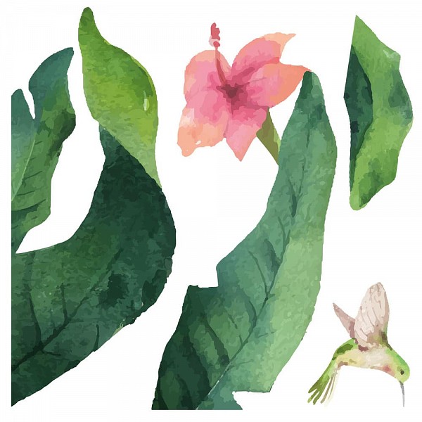 Tropical Flowers αυτοκόλλητα βινυλίου για τζάμι (64017)