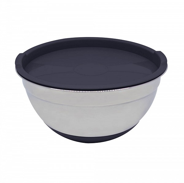 ΜΠΟΛ INOX ΜΕ ΜΑΥΡΟ ΚΑΠΑΚΙ ΚΑΙ ΒΑΣΗ ΣΙΛΙΚΟΝΗΣ 2,5lt ANKOR