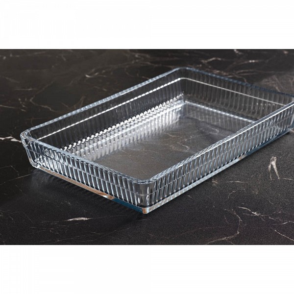 ΠΥΡΙΜΑΧΟ ΤΑΨΙ ΓΥΑΛΙΝΟ ΟΡΘΟΓΩΝΙΟ ΡΙΓΕ 3,6lt 34,7x24,7x5,1εκ. ANKOR