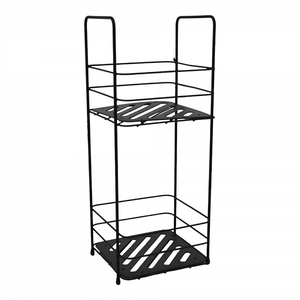 ΡΑΦΙΕΡΑ ΜΠΑΝΙΟΥ ΔΙΠΛΗ ΜΕΤΑΛΛΙΚΗ ΣΕ ΜΑΥΡΟ ΧΡΩΜΑ 16,5x15,5x40εκ. ANKOR