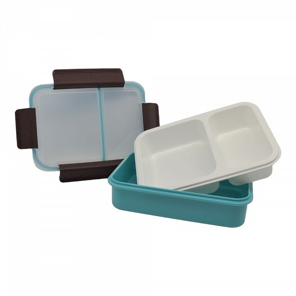 ΦΑΓΗΤΟΔΟΧΕΙΟ 2 ΘΕΣΕΩΝ ΠΛΑΣΤΙΚΟ MΕ ΚΑΠΑΚΙ ΑΣΦΑΛΕΙΑΣ 1,0lt ΜΠΛΕ ANKOR