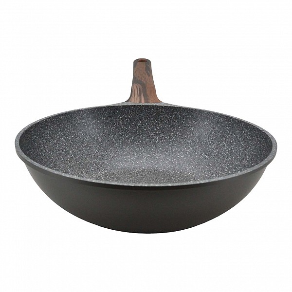 WOK ΑΛΟΥΜΙΝΙΟΥ ΜΕ ΕΠΙΣΤΡΩΣΗ ΑΠΟ ΠΕΤΡΑ 28εκ. ΛΑΒΗ ΒΑΚΕΛΙΤΗ SOFT TOUCH ANKOR