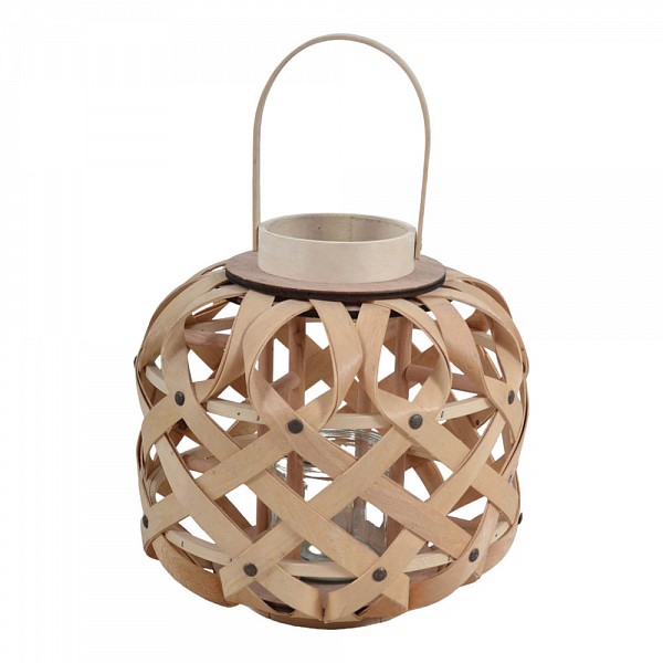 ΦΑΝΑΡΙ ΞΥΛΙΝΟ ΣΤΡΟΓΓΥΛΟ ΣΕ ΦΥΣΙΚΟ ΧΡΩΜΑ 30x30x29,5εκ. ANKOR