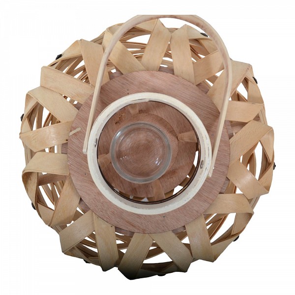 ΦΑΝΑΡΙ ΞΥΛΙΝΟ ΣΤΡΟΓΓΥΛΟ ΣΕ ΦΥΣΙΚΟ ΧΡΩΜΑ 30x30x39εκ. ANKOR