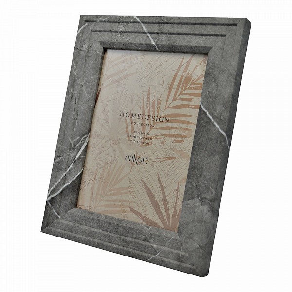 ΚΟΡΝΙΖΑ ΞΥΛΙΝΗ 10x15εκ. ΣΕ ΓΚΡΙ ΧΡΩΜΑ ΜΕ ΜΑΡΜΑΡΙΝΗ ΟΨΗ ANKOR