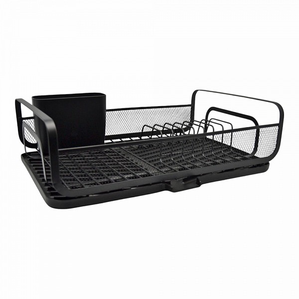 ΠΙΑΤΟΘΗΚΗ ΜΕΤΑΛΛΙΚΗ ΣΕ ΜΑΥΡΟ ΜΑΤ ΧΡΩΜΑ ΜΕ ΜΑΥΡΟ ΔΙΣΚΟ 43x28x14εκ.ANKOR