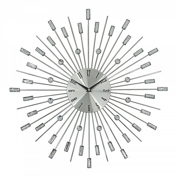 ΡΟΛΟΙ ΤΟΙΧΟΥ ΜΕΤΑΛΛΙΚΟ ΣΕ ΑΣΗΜΙ ΧΡΩΜΑ ΜΕ ΔΙΑΦΑΝΟΥΣ ΚΡΥΣΤΑΛΛΟΥΣ 49,5x49,5x4εκ. ANKOR