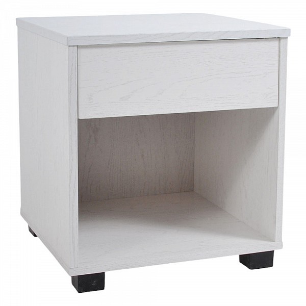 ΚΟΜΟΔΙΝΟ ΞΥΛΙΝΟ ΜΕ ΕΝΑ ΣΥΡΤΑΡΙ ΣΕ ΑΣΠΡΟ ΧΡΩΜΑ 40x36x43εκ. ANKOR