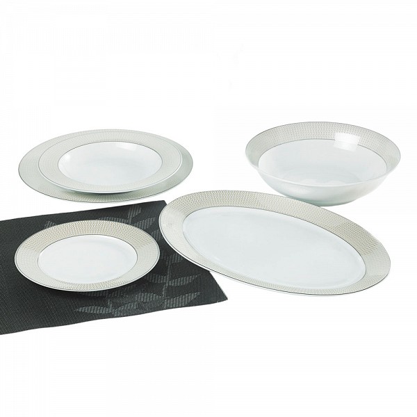 ΣΕΡΒΙΤΣΙΟ ΠΙΑΤΩΝ ΠΟΡΣΕΛΑΝΙΝΟ 20ΤΜΧ ΜΕ ΧΡΥΣΟ ΓΕΩΜΕΤΡΙΚΟ ΣΧΕΔΙΟ ΚΑΙ ΑΣΗΜΙ ΜΠΟΡΝΤΟΥΡΑ ANKOR  R11804-20